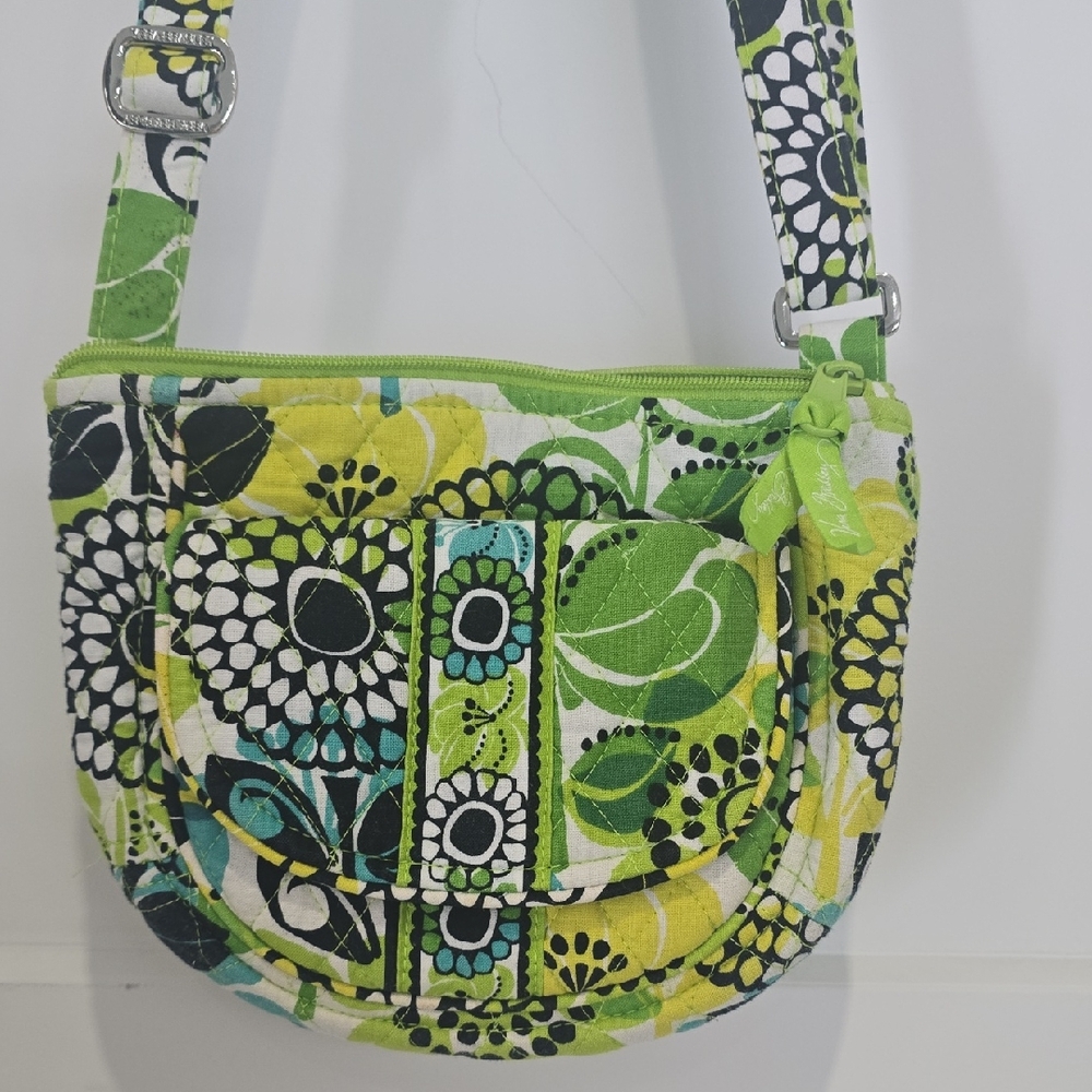 Vera Bradley Vibrant Green and Black Crossbody Bag